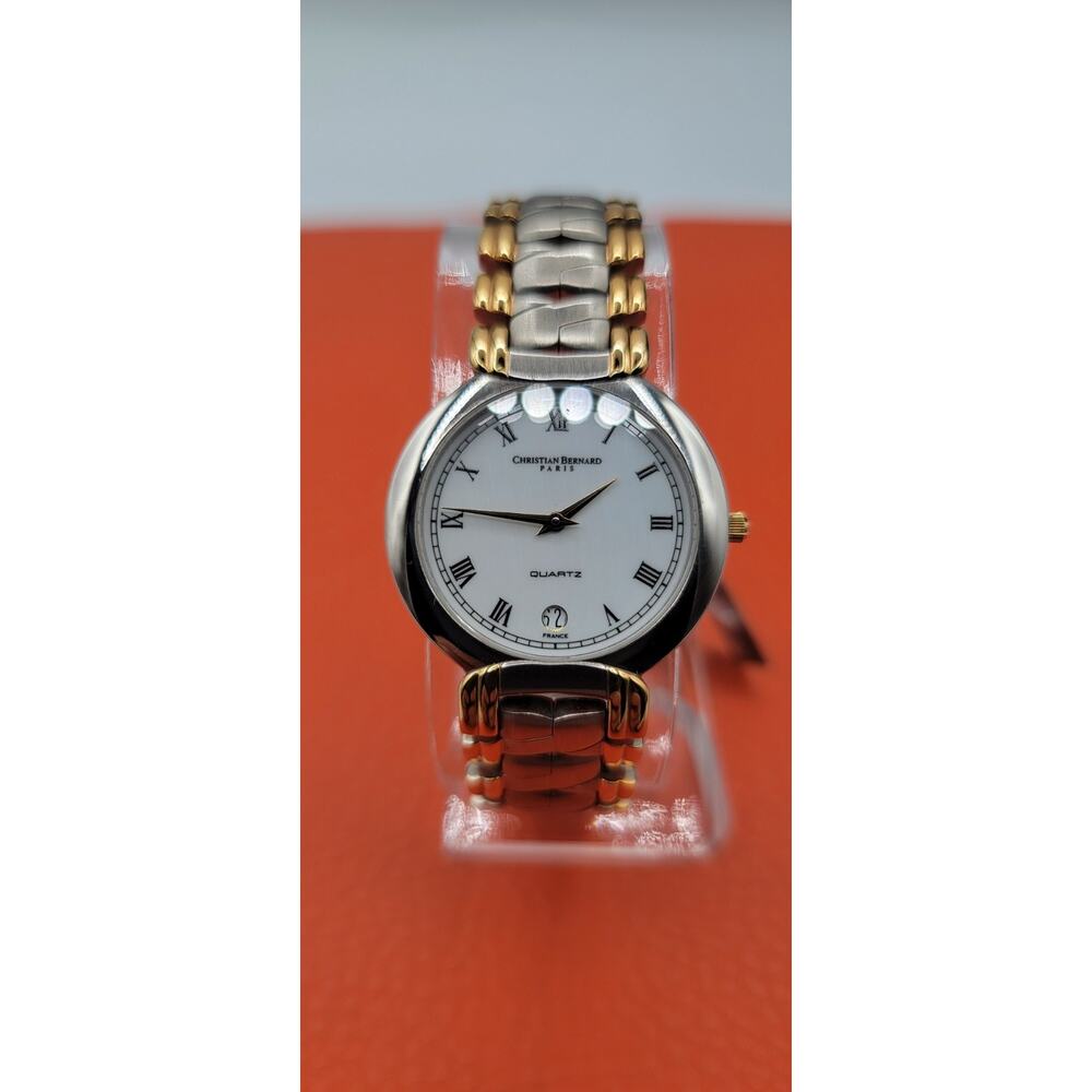 Classic Rare Christian Bernard Paris France Quartz Two Tone Sapphire Crystal.